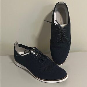 Cole Haan Navy Blue Oxford Lace Up Loafers
